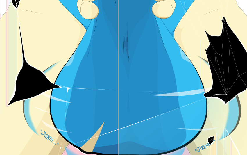 absurd_res anthro ball_swaying ball_worship balls big_balls close-up clothing generation_3_pokemon genitals hi_res jaylus_t_meowstic male minun nintendo pokemon pokemon_(species) screen_break screen_tear solo thong underwear