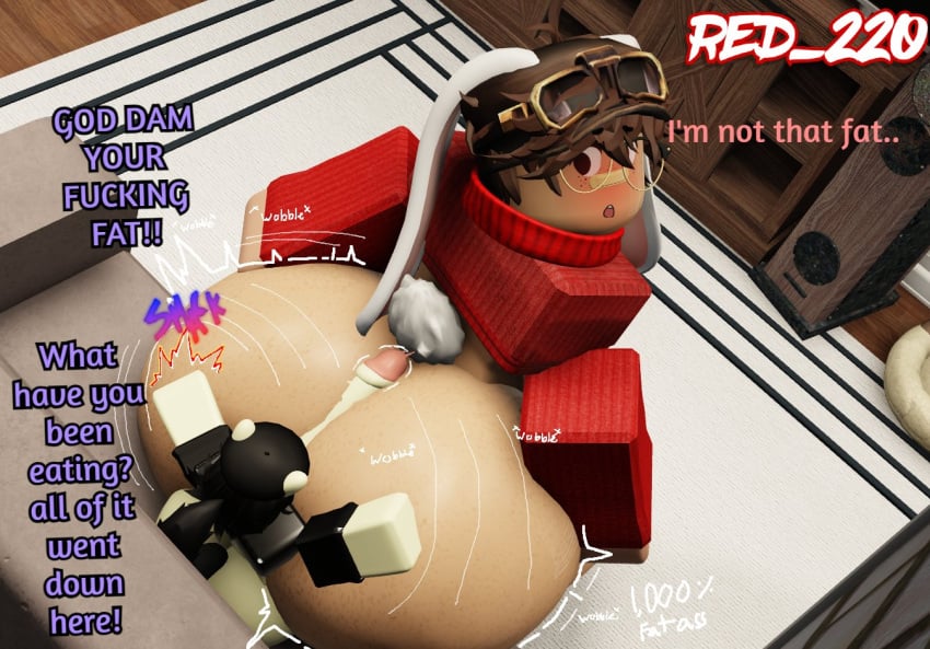 1boy 1girls 3d artist_name baws_(bawsnsfw) bunny_tail buttjob covered_buttjob huge_ass hyper original_character rabbit_ears red_(red_220) red_220 roblox robloxian small_but_hung small_dom_big_sub source_request tagme