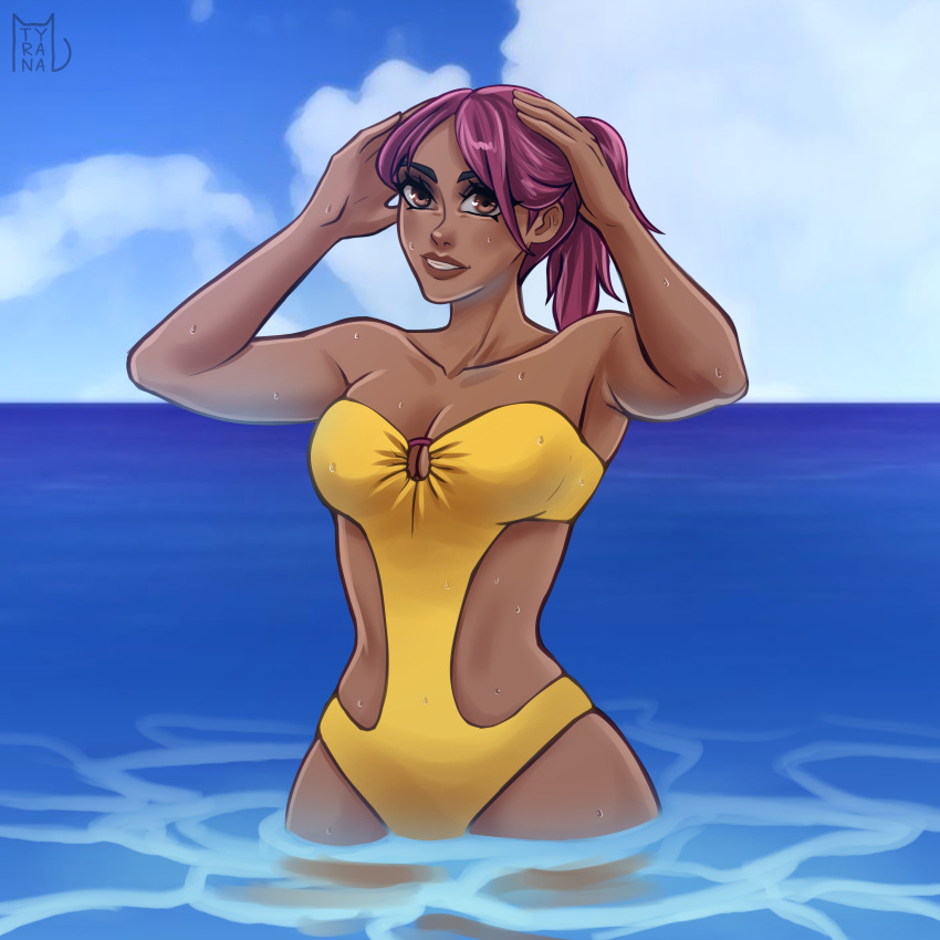 2023 2d 2d_(artwork) beach beach_bomber bikini breasts clothed clothed_female clothing fortnite ocean safe_for_work seaside tyrana