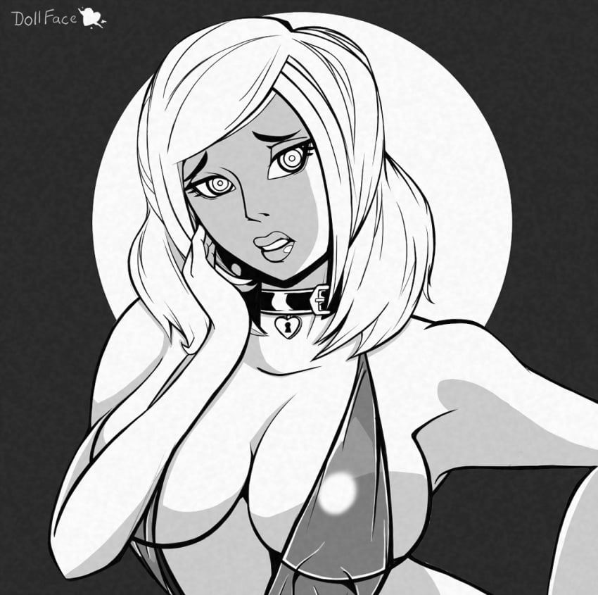 1girls blizzard_entertainment choker dollface human human_(world_of_warcraft) kathy_monsella line_art original_character skimpy skimpy_clothes solo warcraft world_of_warcraft