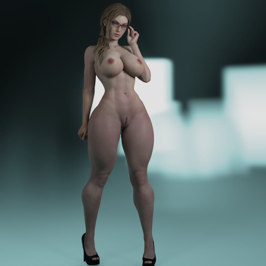 1girls 3d 3d_(artwork) annette_birkin ass big_ass big_breasts blender blender_(software) blonde_female blonde_hair blue_eyes breasts capcom completely_naked completely_naked_female completely_nude completely_nude_female female female_focus female_only glasses gm_studios high_heels milf naked naked_female nude nude_female pinup pinup_pose pose pussy resident_evil resident_evil_2 resident_evil_2_remake solo tagme thick_thighs vagina wide_hips