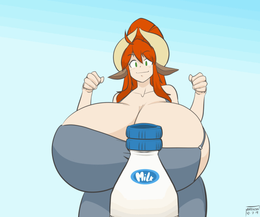 animated bottle_cap bouncing_breasts cow_girl huge_ass huge_breasts marrazan