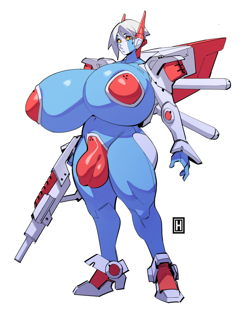 1futa alien_girl armor balls big_balls big_breasts big_cock big_penis big_testicles blue_body blue_skin breasts bulge clothed clothing dickgirl flaccid futa_only futanari gigantic_breasts gun huge_breasts humanoid humanoid_penis large_breasts massive_breasts mostly_nude pasties penis short_hair solo standing testicles thehelmetguy top_heavy