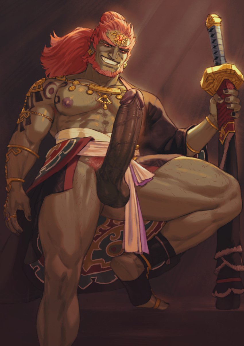 balls ballsack bara beard big_balls big_penis boner clothing dangling_testicles dreampipe erection facial_hair foreskin ganondorf ganondorf_(tears_of_the_kingdom) gay gay_male gerudo glans green_skin heavy_balls huge_balls huge_penis intact long_penis low_hanging_balls low_hanging_testicles male male_only muscles muscular muscular_male nintendo pecs penis red_hair retracted_foreskin sagging_balls sagging_testicles saggy_balls scrotum solo solo_male spread_legs sword tears_of_the_kingdom testicles the_legend_of_zelda veiny_penis