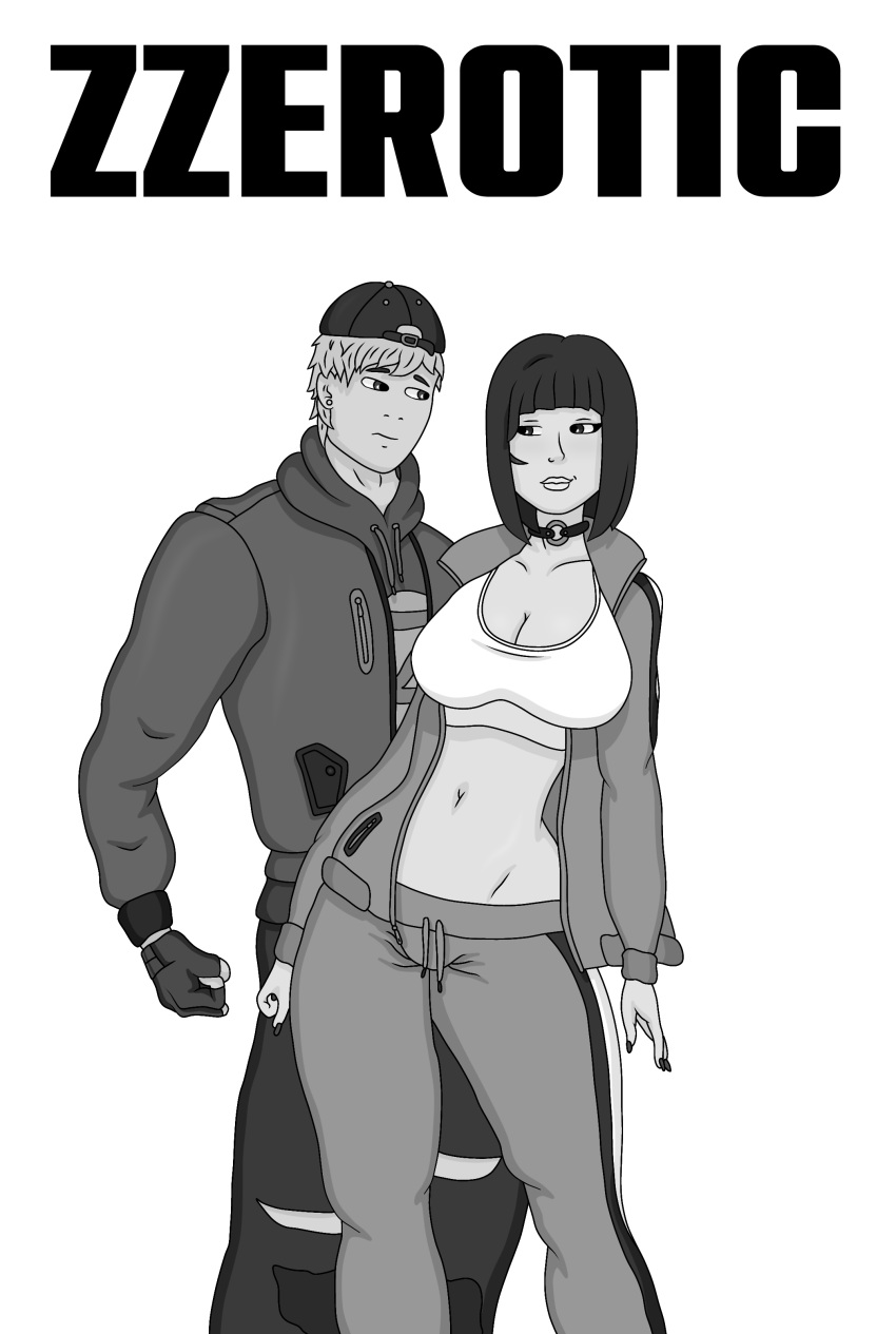 1boy 1boy1girl 1girls 2022 2023 artist_name asian asian_female big_breasts black_and_white breast_grab breasts clothed clothing collar comic comic_cover comic_page curvaceous curvy curvy_body curvy_female curvy_figure female female/male free_fire front_page garena gloves hat jacket kelly_(free_fire) looking_at_another male male/female manga manga_page maxim_(free_fire) shirt short_hair smile smiling smiling_at_another voluptuous voluptuous_female zzerotic