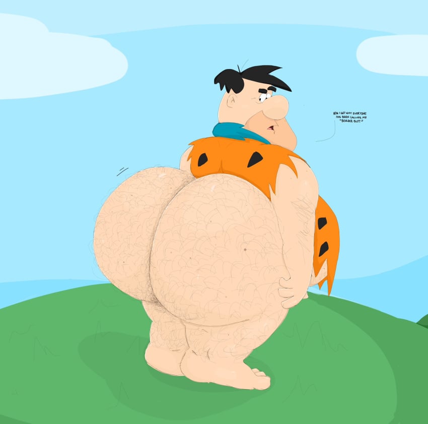 1boy animehikaridesu big_ass big_butt fred_flintstone huge_ass huge_butt male male_only solo solo_male the_flintstones