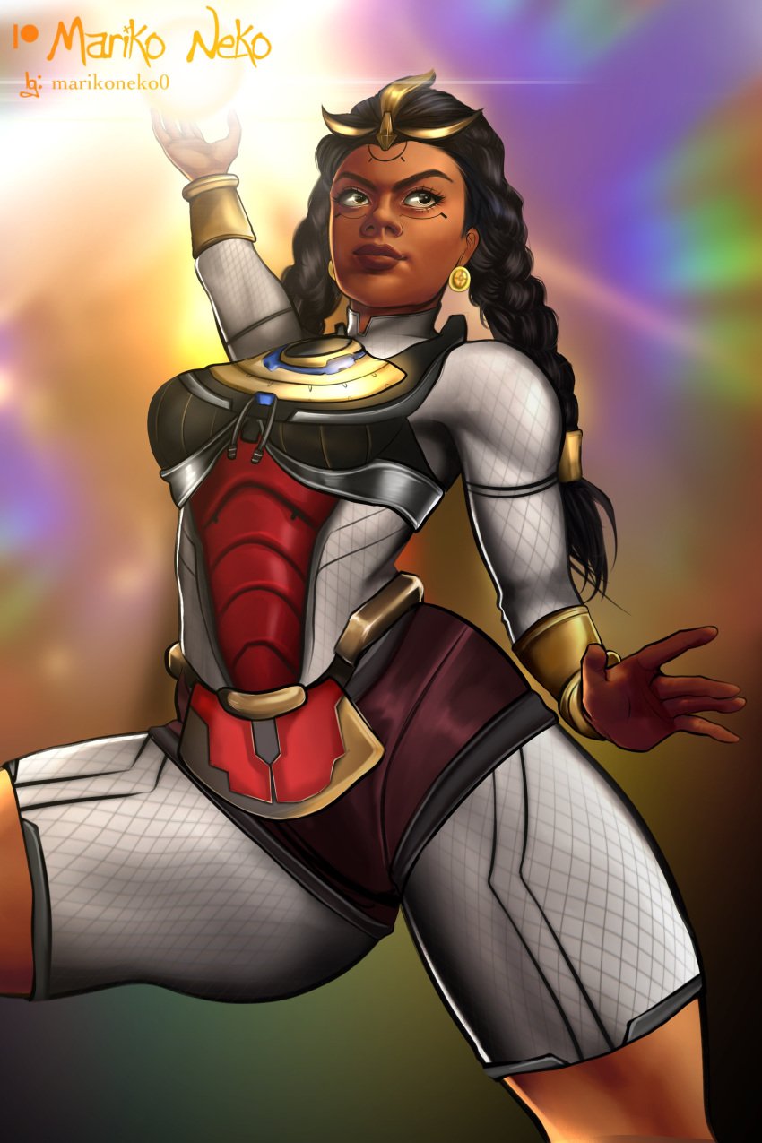 1girls blizzard_entertainment dark_skin female female_only illari_(overwatch) latina light marikoneko marikoneko0 overwatch overwatch_2 peruvian_female