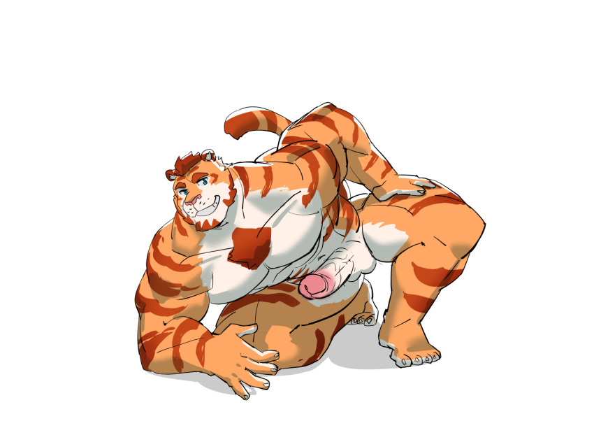 abs another_eidos_of_dragon_vein_r anthro anthropomorphic bara corca corca_(anothereidos_r) erect_penis furry male manly muscular muscular_male ripped tiger