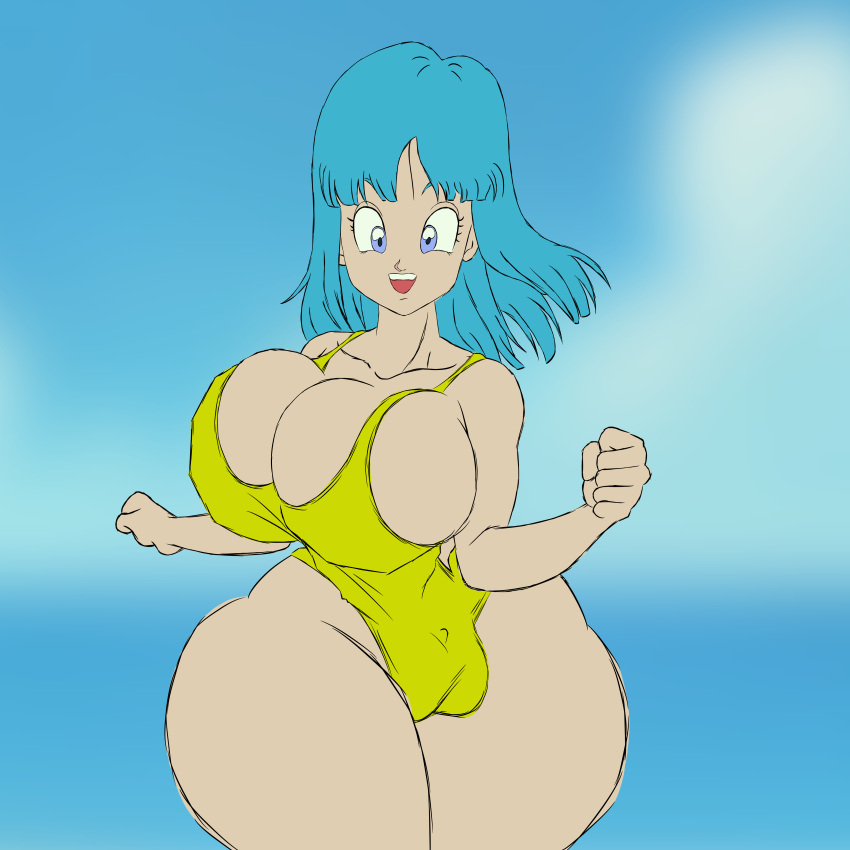 1girls abs anime_style ass ass_cleavage ass_visible_through_thighs bare_arms bare_legs bare_shoulders bare_thighs beach belly big_ass big_breasts big_butt big_pussy bikini blue_eyes blue_hair bouncing_breasts breast_press breasts breasts_bigger_than_head bubble_ass bubble_butt busty canonical_scene cleavage clothing curvy curvy_body curvy_female curvy_figure curvy_hips curvy_thighs dragon_ball dragon_ball_z female female_only front_view hips hips_wider_than_shoulders huge_ass huge_breasts large_ass large_breasts legs light_skin long_hair looking_at_viewer maron popstepx pussy pussy_visible_through_clothes screencap_redraw smile smiling_at_viewer solo thick thick_ass thick_female thick_hips thick_legs thick_thighs thighs tight_clothes tight_clothing tight_fit voluptuous voluptuous_female walking_towards_viewer yellow_bikini