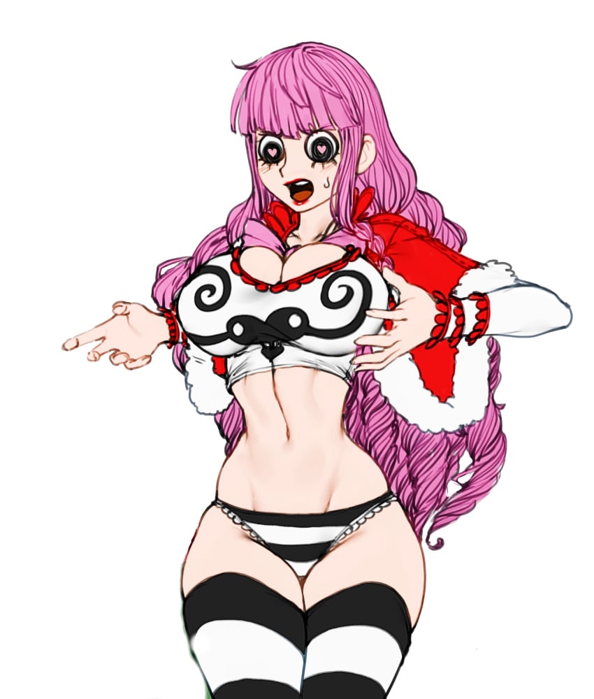 big_breasts big_eyes female female_only fully_clothed heart-shaped_pupils one_piece perona suprised thegoldensmurf thick_ass thick_thighs