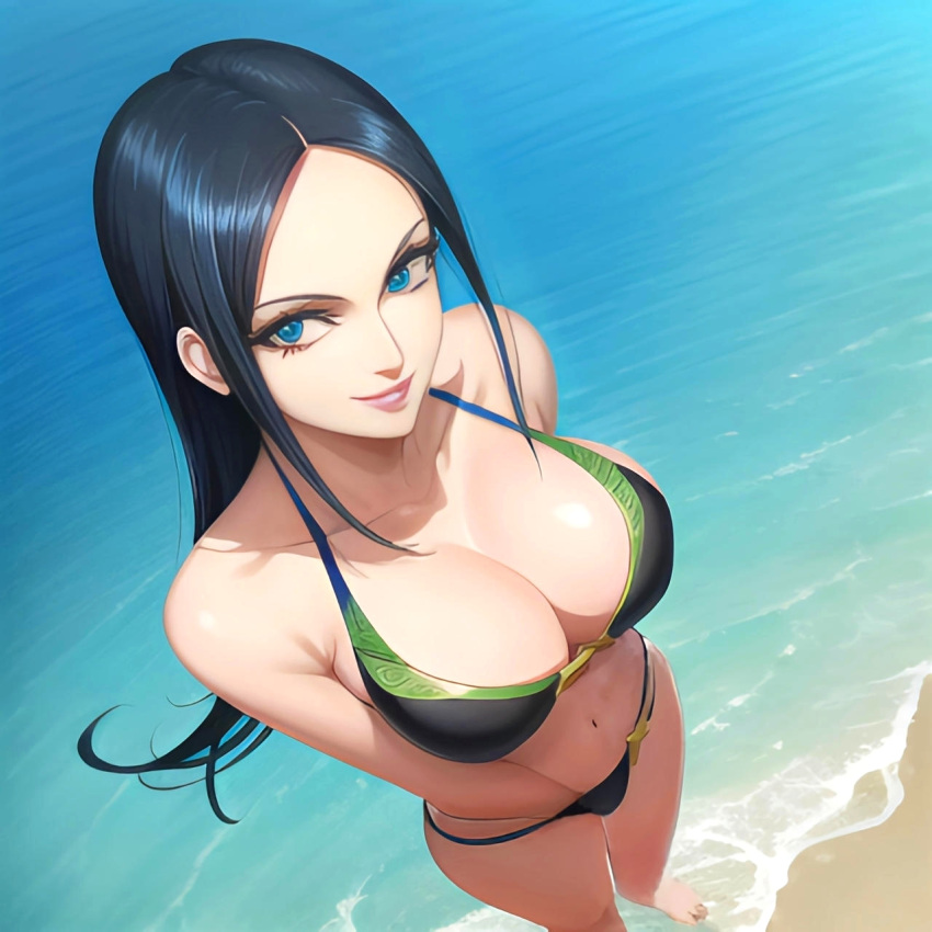 1girls ai_generated anime anime_style bangs beach belly belly_button big_breasts big_tits bikini bikini_bottom bikini_top black_hair blue_eyes boobs breasts busty cleavage enmashusui fanart female female_only fingering fingering_self hand_in_panties huge_boobs huge_breasts huge_tits legs light-skinned_female light_skin long_hair looking_at_viewer masturbation milf nico_robin one_piece pinup post-timeskip seaside smile smiling_at_viewer swimsuit swimwear thong thong_bikini thong_panties tits two_piece_swimsuit viewed_from_above wanking