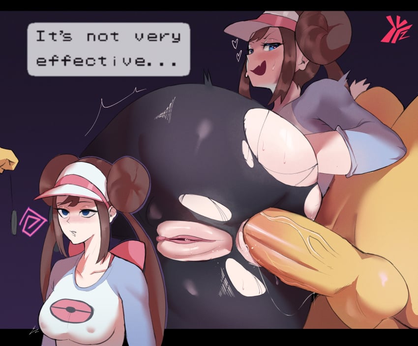 1boy 1girls 1pokemon anal anal_sex anus ass black_pantyhose blue_eyes breasts brown_hair dat_ass domination_loss failed_hypnosis female fi_zz_ill game_freak huge_ass hypno interspecies long_hair male nintendo no_underwear pantyhose pokemon pokemon_(species) pokemon_bw2 pokephilia pussy rosa_(pokemon) torn_clothes torn_pantyhose twin_buns twintails yellow_body