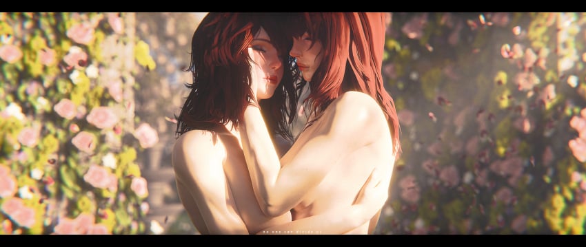 2girls breasts devola multiple_girls nude nude_female popola red_hair twins