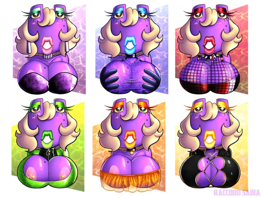 animal_crossing animal_crossing_new_horizons areolae beauty_mark beauty_mark_on_breasts big_areola big_breasts big_lips bimbo blonde_hair blue_eyeshadow blue_lips blue_lipstick blush boob_window breasts brown_eyes character_design character_sheet choker cleavage cleavage_overflow collar curly_hair dick_sucking_lips dress earrings female female_focus female_only fishnets frog frog_girl furry furry_only gigi_(animal_crossing) goth goth_girl green_eyeshadow green_lips green_lipstick huge_breasts inner_sideboob leather leather_jacket long_eyelashes long_sleeves massive_breasts milf necklace nintendo nipple_piercing nipple_slip nipples no_bra no_sleeves orange_eyeshadow orange_lips orange_lipstick pink_lips pink_lipstick pink_nipples portrait purple_body purple_skin raccoon_sama red_eyeshadow red_lips red_lipstick revealing_clothes see-through see-through_clothing shiny_clothes short_blonde_hair short_hair simple_background skin_tight slutty_clothing slutty_outfit sparkles spiked_collar sundress tight_clothing translucent translucent_clothing unusual_pupils variations video_game_character yellow_eyeshadow yellow_lips yellow_lipstick yellow_sclera