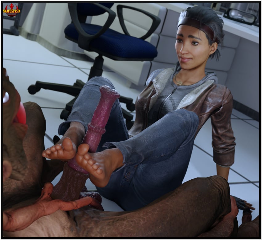 3d alyx_vance barefoot big_penis blender feet foot_fetish footjob half-life half-life_2 monster snafusevsix vortigaunt