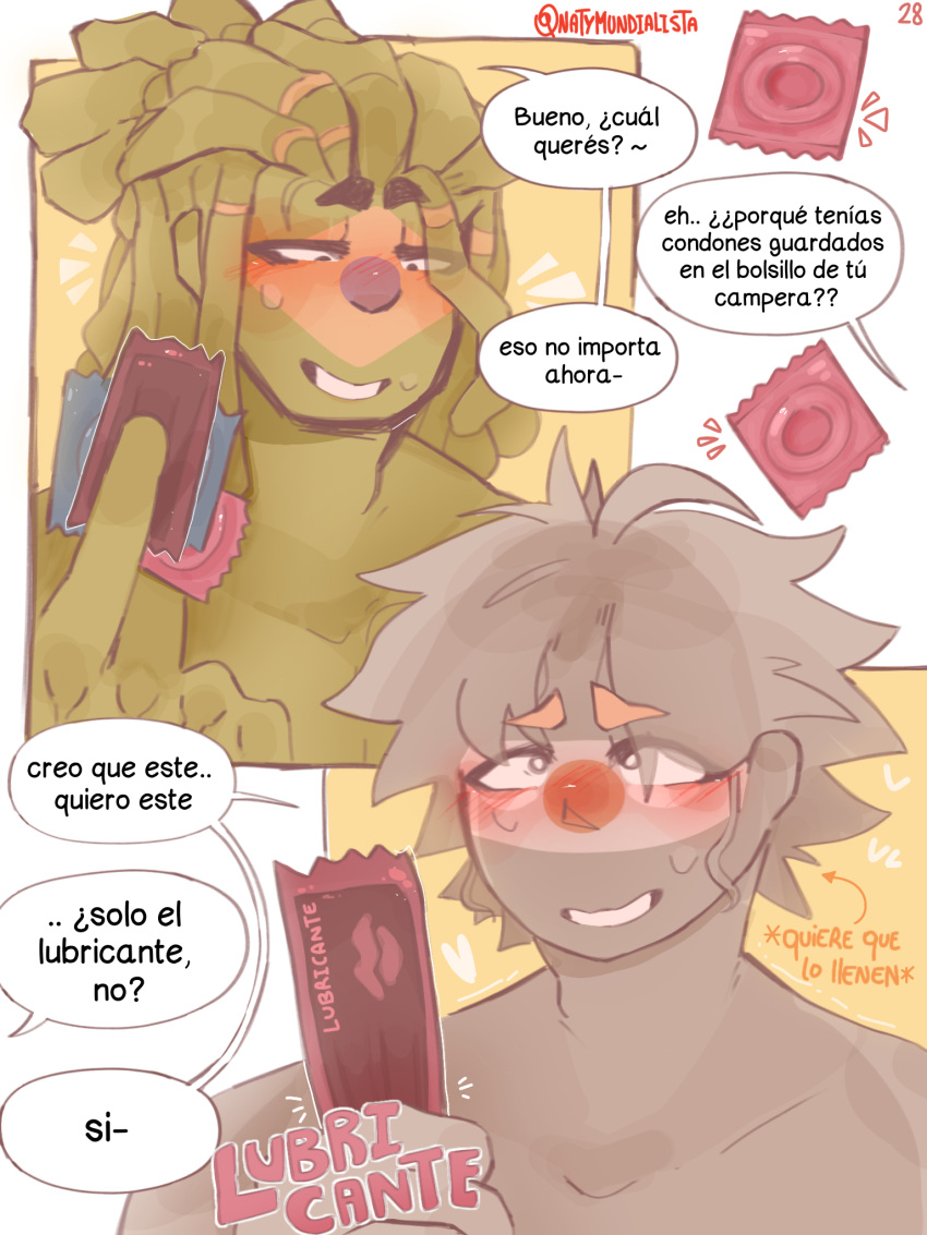 argentina_(countryhumans) brazil_(countryhumans) comic comic_page condom countryhumans couple gay kinky_naty lubricant male spanish_text