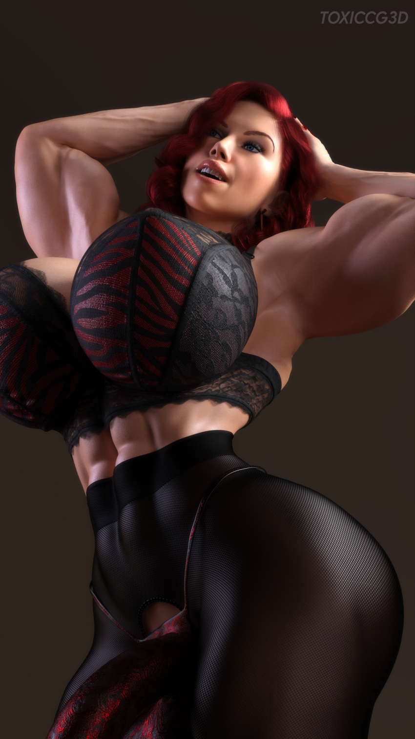 1futa 3d armpits athletic_futanari balls big_breasts black_widow_(marvel) bra busty dickgirl futa_only futanari high_heels hourglass_figure lingerie marvel muscles muscular muscular_futanari nylons pantyhose penis pinup solo testicles toxiccg3d