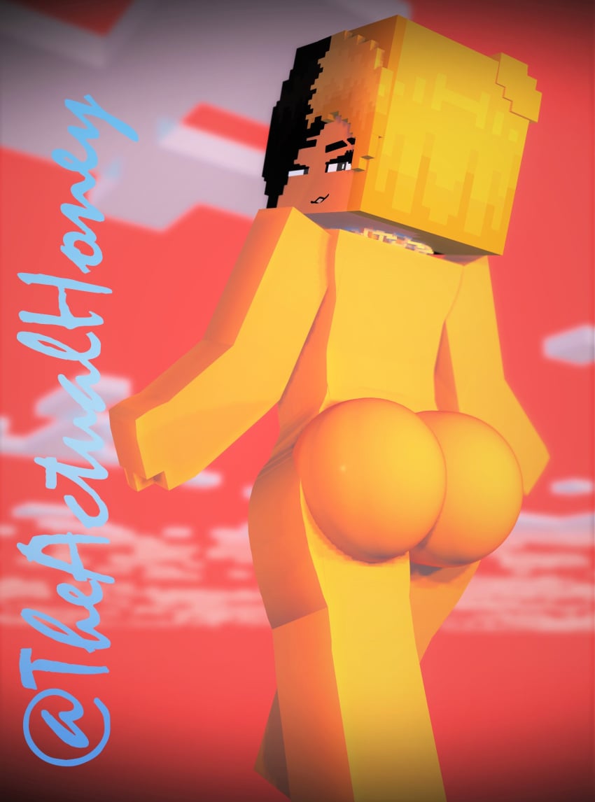 1girls 2023 3d artist_name artist_signature big_ass big_butt female honey_(tah) horny_female human humanoid mine-imator minecraft multicolored_hair seductive_look tagme theactualhoney watermark