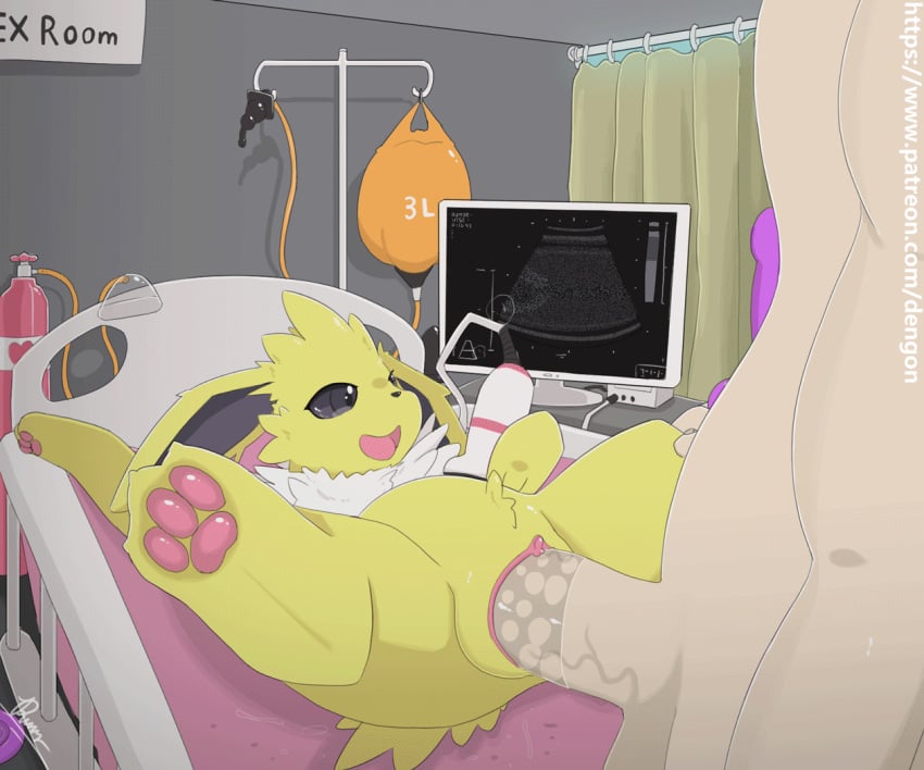 1boy 1girls animated bed black_sclera cot dengon eeveelution enema female female_penetrated feral feral_penetrated fur game_freak heart hi_res hospital hospital_bed human human_on_feral human_penetrating human_penetrating_feral indoors interspecies jolteon large_penis larger_male light-skinned_male light_skin looking_at_another looking_pleasured loop lying male male/female male_human/female_feral male_human/female_pokemon male_penetrating male_penetrating_female mammal neck_tuft nintendo nude nude_female nude_male on_back on_bed open_mouth oxygen_mask oxygen_tank partial_male pawpads paws penetration penis penis_in_pussy pokemon pokemon_(species) pokephilia pussy pussy_juice quadruped sex signature size_difference smaller_female spread_legs stomach_bulge thunders tuft ultrasound url vaginal_penetration veiny_penis yellow_body yellow_fur zoophilia