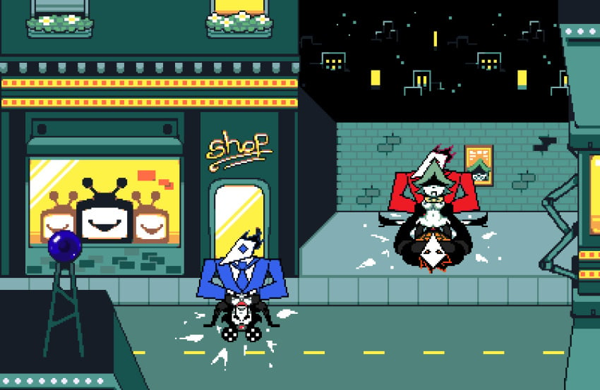 2girls 3boys accurate_art_style alleyway anal_penetration animated ann_(vision_crew) bouncing_breasts camellia_(vision_crew) clothed_male_nude_female deltarune deltarune_(vision_crew) deltarune_chapter_3 deltarune_oc double_penetration gangbang gangrape gif night night_sky night_time nude_female outside outside_sex pixel_animation pixel_art public public_humiliation public_rape public_sex rape semi_public smaller_female smaller_penetrated swatchling_(deltarune) undertale_(series) vaginal_penetration