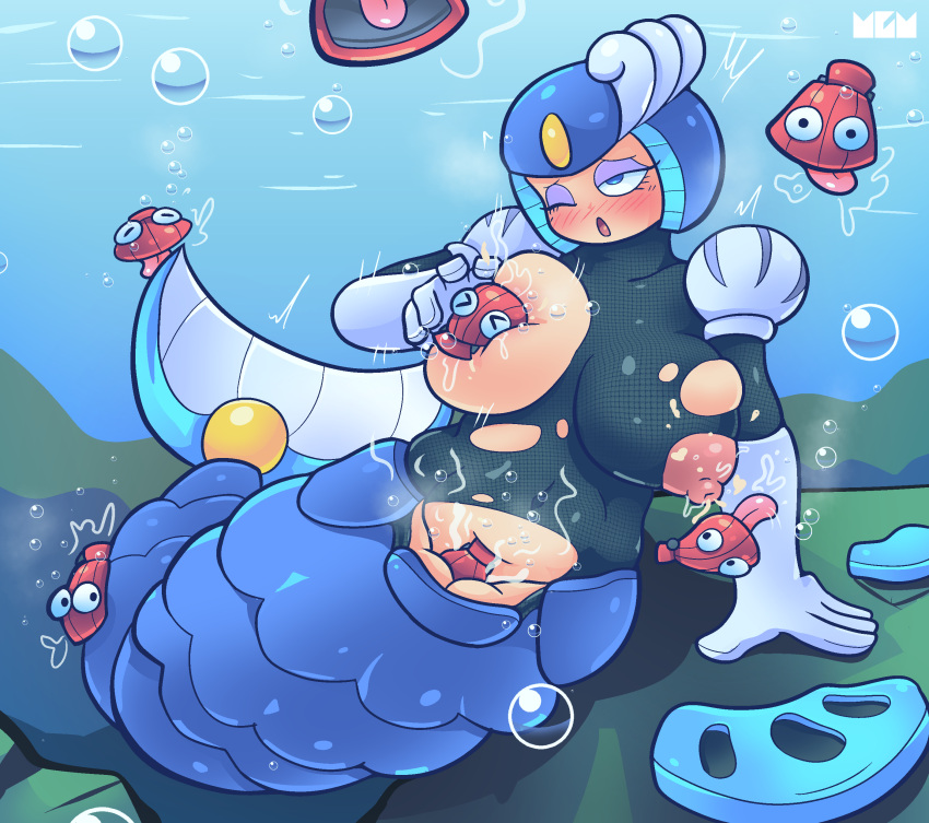 breasts female lactation masturbation mega_man mega_man(classic) mermaid sex_toy solo_female solo_focus splash_woman tmogumi underwater