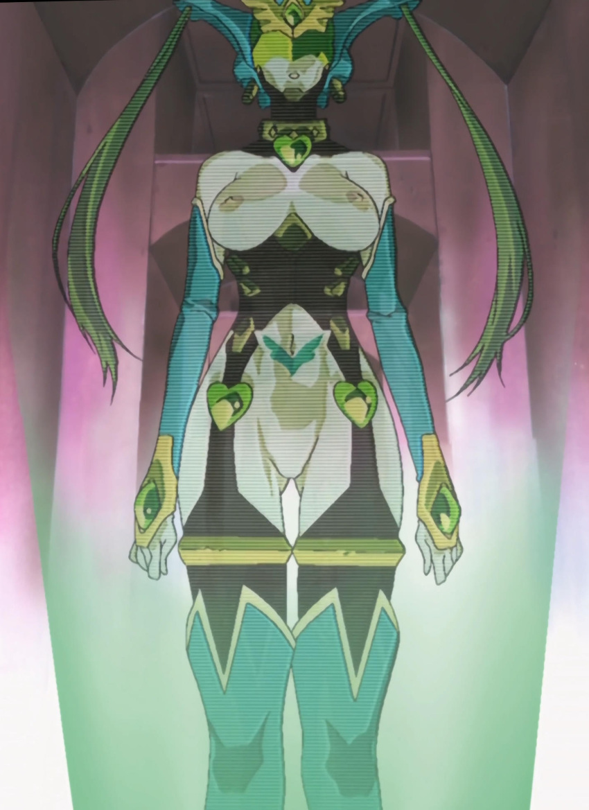 1girls angel_blade angel_blade_(character) areolae breasts helmet hips hologram large_breasts moena_shinguuji nipples screencap screenshot tattoo thick_thighs thighhighs thighs tummy wide_hips