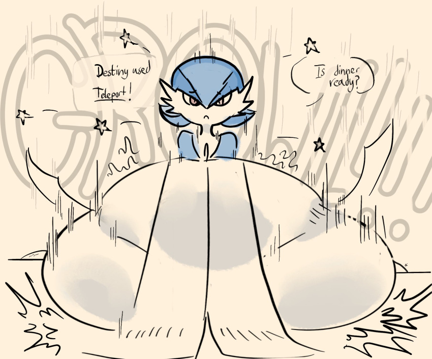 big_belly fat gardevoir huge_belly leshawk obese_female overweight_female pokemon pokemon_(species) shiny_pokemon teleportation