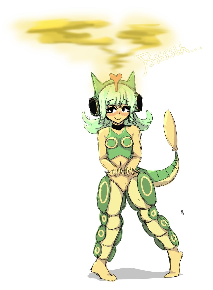 absurd_res anthro caterpie fart fart_fetish female floofykinkumiho hi_res insect_girl pokémon_(species) pokemon solo