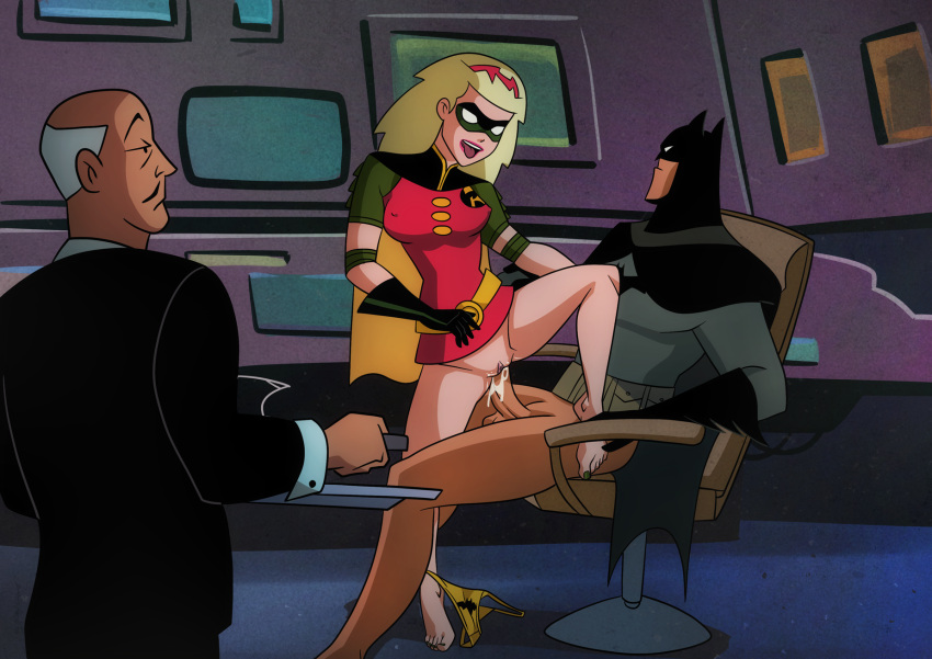 2d alfred_pennyworth background barefoot batman batman:_the_animated_series batman_(series) big_penis blonde_female blonde_hair bottomless_female bottomless_male color cum cum_in_pussy cum_inside dc dc_comics dcau elmrtev feet female human human_penetrated human_penetrating leg_up male medium_breasts on_model open_mouth painted_toenails panties panties_around_leg panties_down penetration penis pokies pussy pussy_juice robin_(dc) robin_(stephanie_brown) sex skinny small_waist stephanie_brown the_new_batman_adventures vaginal_penetration vaginal_sex wet_pussy