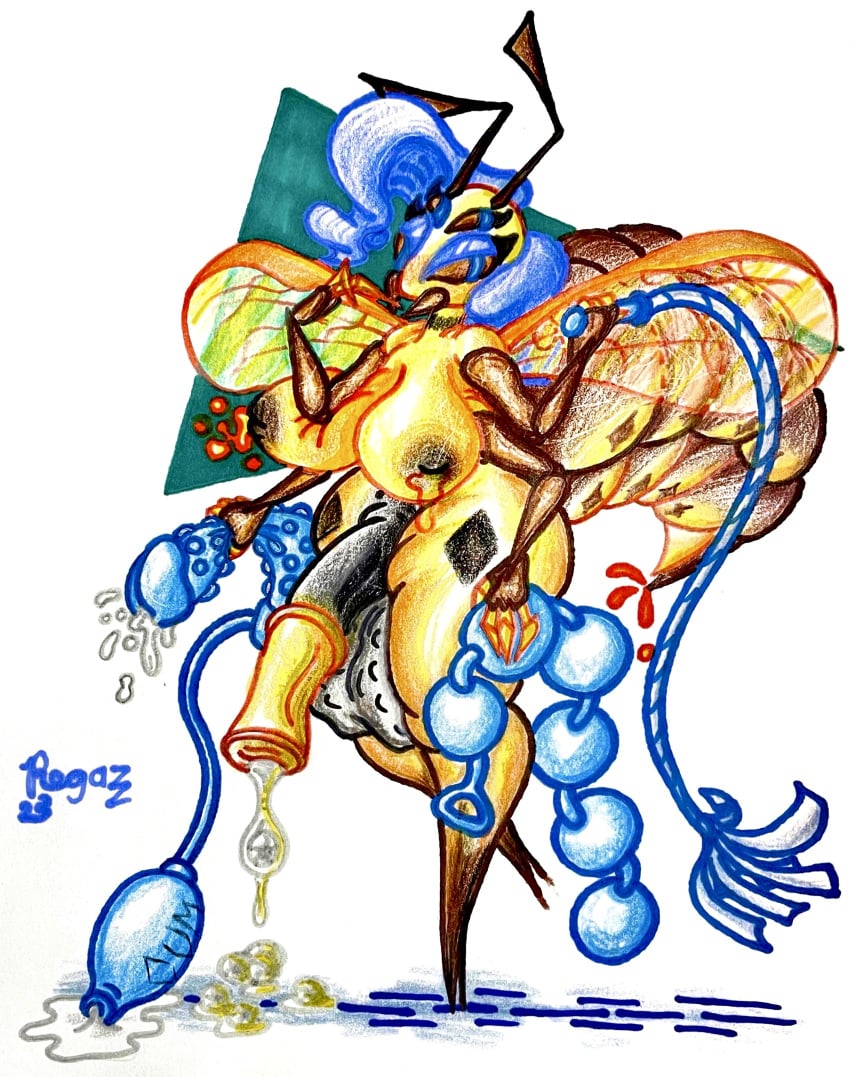 1futa 4_arms 4_eyes absurd_res anal_beads animal_genitalia animal_penis antennae_(anatomy) anthro arthropod big_breasts big_penis blue_hair breasts clothing cum_tube diamond_(marking) egg egg_laying equine_genitalia equine_penis footwear futa_only futanari genitals gynomorph hair hi_res high_heels huge_balls huge_breasts huge_cock hymenopteran hyper hyper_breasts hyper_genitalia hyper_penis insects intersex lactating_honey lumpy_balls mandibles markings multi_arm multi_eye multi_limb nubbed_dildo nude oozing_cum ovipositor ovipositor_penis penis pervnamedregazz sex_toy solo standing stinger_(anatomy) stinger_tail thick_thighs traditional_media_(artwork) translucent translucent_wings urethral_egg_laying wasp whip wide_hips wings yellow_body