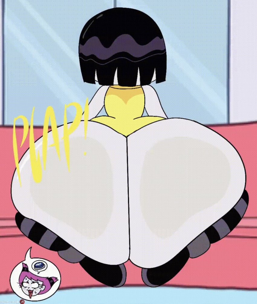 1futa 1girls bottom_heavy clothed clothing couch couch_sex dc female female_only futanari huge_ass jinx_(dc) lady_legasus mostly_clothed no_breasts pleased pleased_expression raven_(dc) solo_focus teen_titans teen_titans_go theslashfive