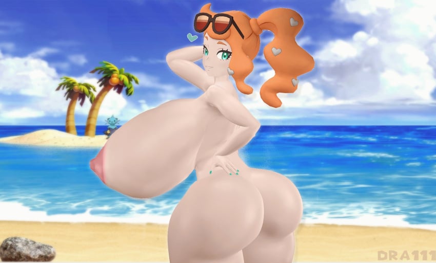 1girls 3d 3d_(artwork) back_view backboob beach big_ass big_breasts blue_eyes breasts_bigger_than_head dra111_(artist) dragon316 female female_only huge_breasts hyper_breasts naked nintendo nude nude_beach nude_female orange_hair pokemon pokemon_ss sonia_(pokemon) thick_ass thick_thighs