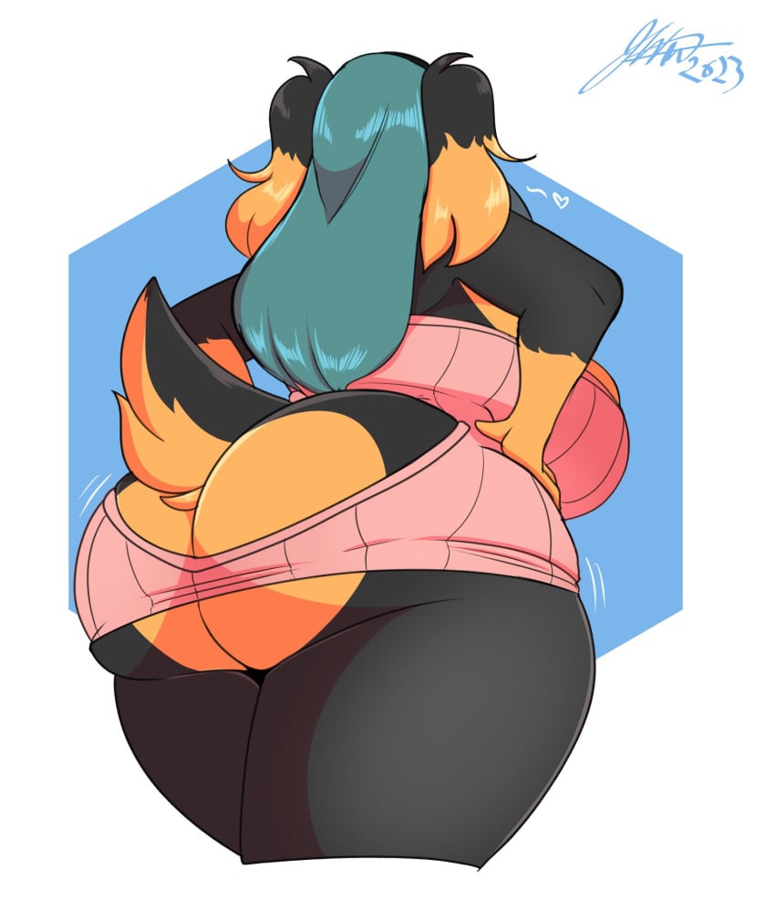 1girls anthro anthro_only artjwink big_ass big_breasts black_body black_fur black_skin breasts bubble_butt faceless_female female female_only furry furry_only hands_on_hips huge_ass jwinkz light_orange_fur looking_away looking_away_from_viewer no_humans no_visible_genitalia no_visible_nipples orange_fur rear_view solo solo_female thick_thighs two_tone_body two_tone_fur two_tone_skin white_background wide_hips zoey_(jwinkz)