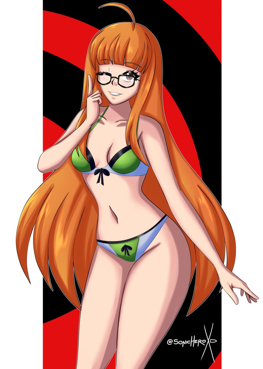 atlus breasts female female_only one_eye_closed persona persona_5 sakura_futaba solo sonicheroxd tagme