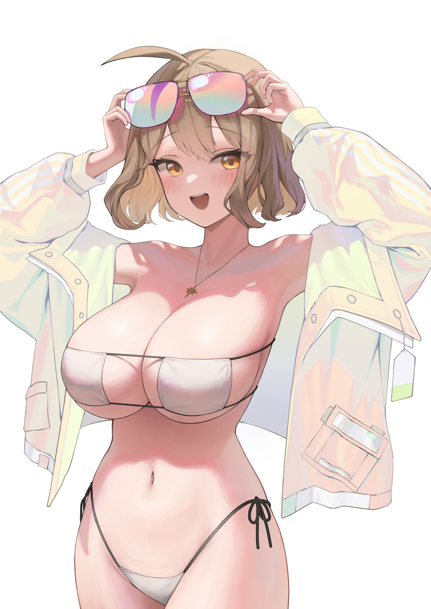 alternate_costume anis_(nikke) anis_(sparkling_summer)_(nikke) breasts dongji female female_only goddess_of_victory:_nikke open_mouth solo