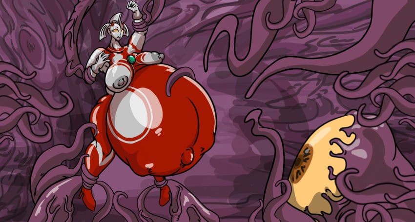 disproportional hyper_belly mother_of_ultra pregnant tentacle ultraman_(franchise) ultrawoman_marie