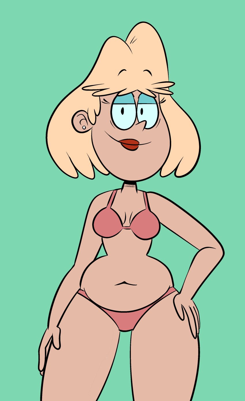 aqua_background bewitching_thighs blonde_hair bob_cut caucasian caucasian_female child_bearing_hips color_edit colored contrapposto earrings edit eyeshadow hand_on_hip hartman_hips light-skinned_female married_woman mascara mother narrow_waist nickelodeon non-web_source older_female plump rita_loud scobionicle99 seductive_look slightly_chubby slightly_chubby_female smug solo_focus someraindropsonroses_(artist) the_loud_house thunder_thighs underwear_only