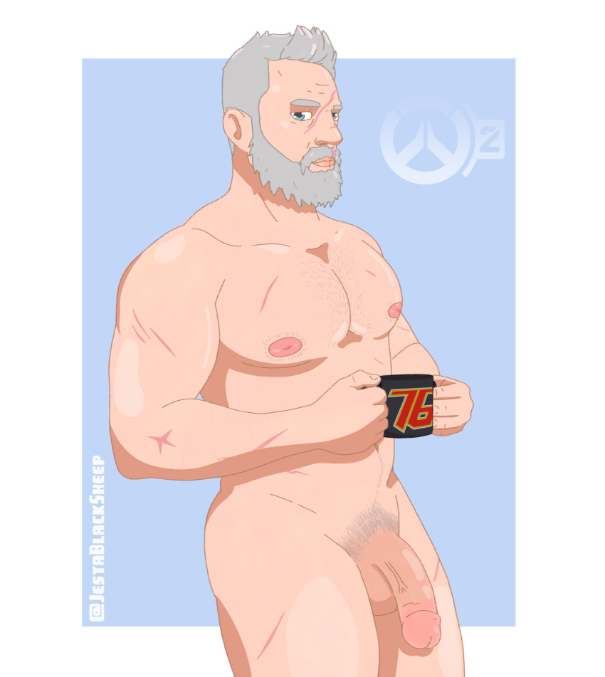 bara cock daddy dick gay gay_male jestablacksheep male_only overwatch overwatch_2 soldier_76