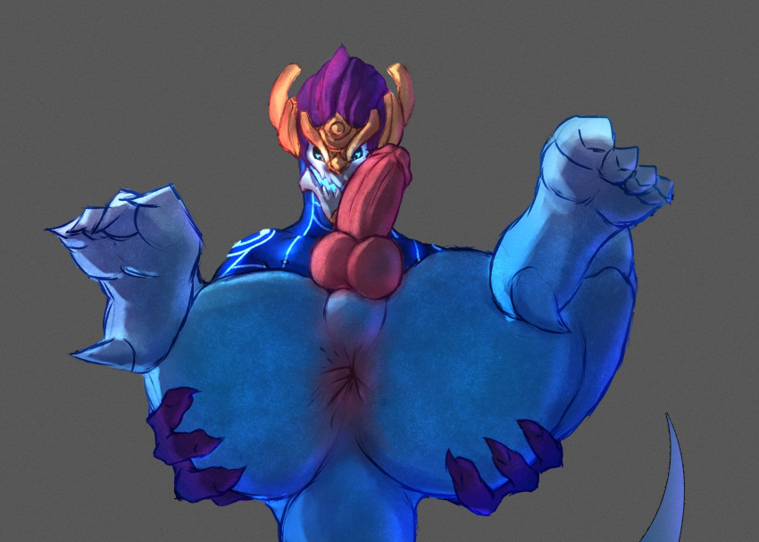 1boy anthro ass aurelion_sol balls erection humanoid inviting inviting_to_sex league_of_legends legs_up looking_at_viewer male male_only muscular nude penis presenting presenting_ass solo solo_focus spread_legs tail thorekgs