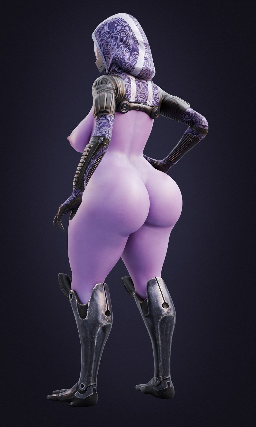 3d alien alien_girl backboob big_ass big_breasts bubble_ass bubble_butt dat_ass female huge_ass mass_effect quarian seurat seuratart slightly_chubby tali'zorah_nar_rayya thick_ass thick_thighs