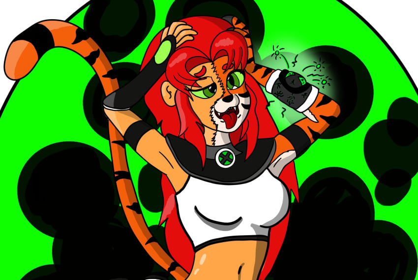 alien_girl alien_humanoid ben_10 ben_tennyson benfire dc dc_comics female_ben furry furry_transformation gender_transformation genderswap_(mtf) rule_63 solo starfire tagme tamaranean teen_titans tiger_girl