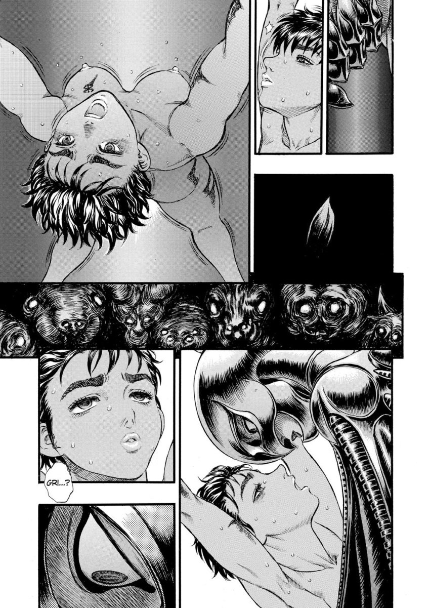 1boy 1girls berserk black_hair casca comic devil female femto forced griffith looking_at_another male male/female manga monochrome pain rape sex straight succubus vaginal_penetration