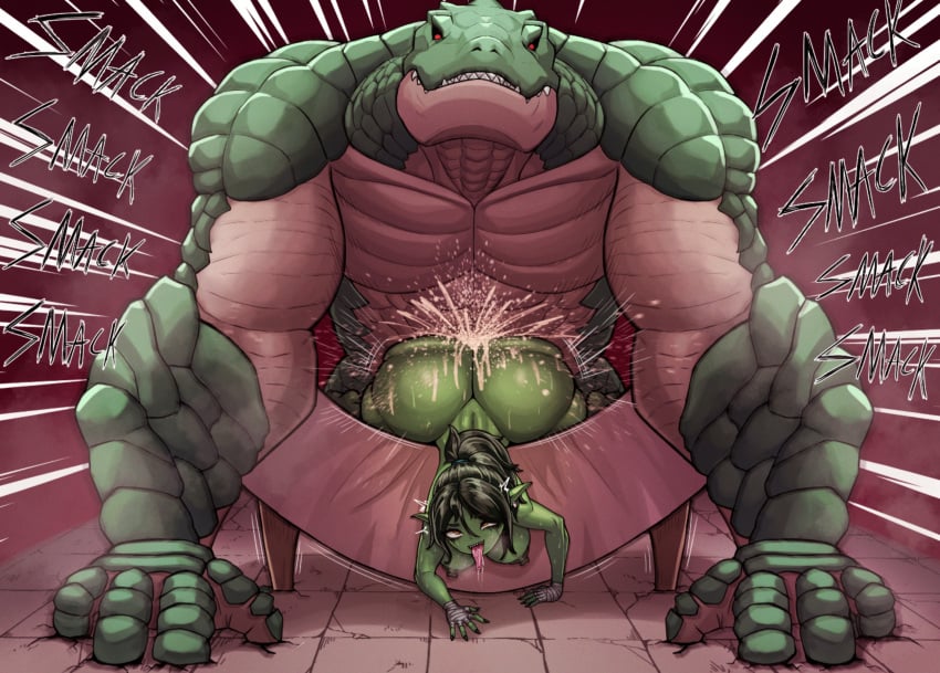 alligator barbue_(bubbly_valkyrie) bubble_ass bubble_butt cricket_(bubbly_valkyrie) extreme_penetration goblin goblin_female huge_ass huge_butt huge_size_difference hyper_ass hyper_penis kingbang original original_character original_characters rough_sex round_ass size_difference