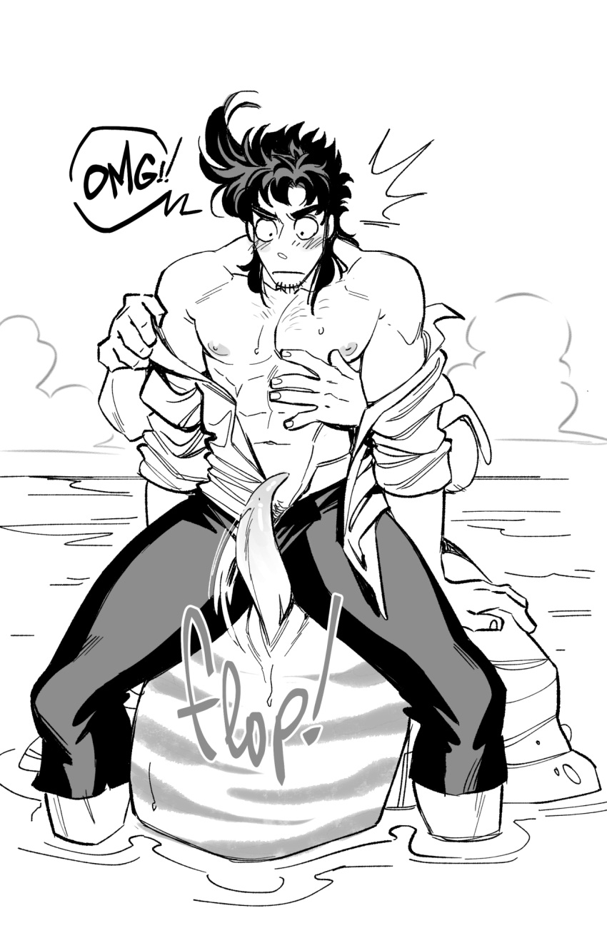 battle_tendency deli_kinkyham gay jojo's_bizarre_adventure joseph_joestar male male_only merfolk merman omg penis surprised tagme yaoi