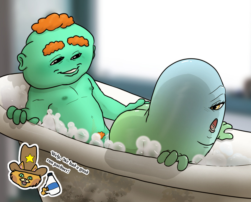 2boys bathtub blush bubbles katz male_only monster_lab monsterlab non-human toony uno