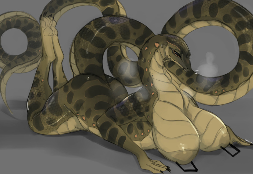 anaconda anthro areolae ass big_areola big_ass big_breasts big_butt breasts breasts_bigger_than_head bubble_ass bubble_butt female female_only huge_breasts long_tail looking_at_viewer lvlirror nipple_piercing pierced_nipples piercing piercings scalie snake snake_girl solo solo_female solo_focus steam steaming_body tagme tail thick_thighs very_long_tail