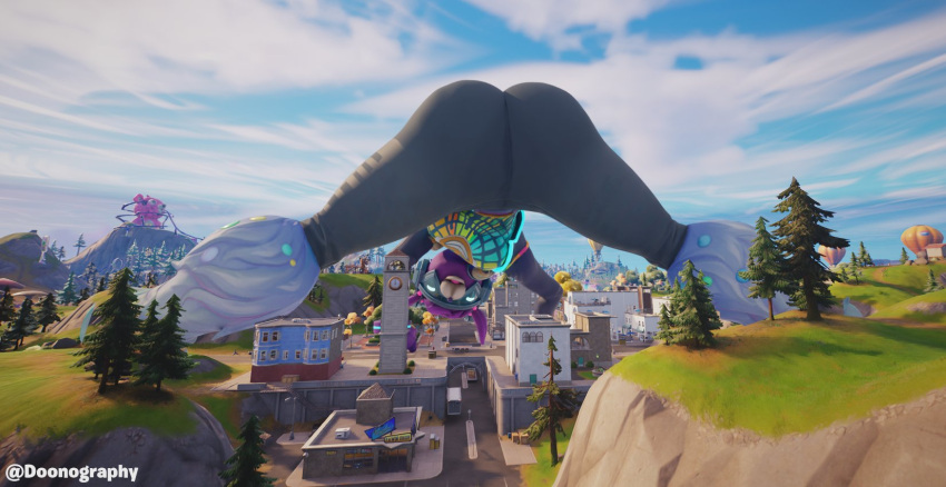 3d 3d_(artwork) big_ass blender city city_crushing dj_bop dj_bop_(fortnite) doonography fortnite fortnite:_battle_royale giantess imminent_crush jack-o_pose larger_female macro