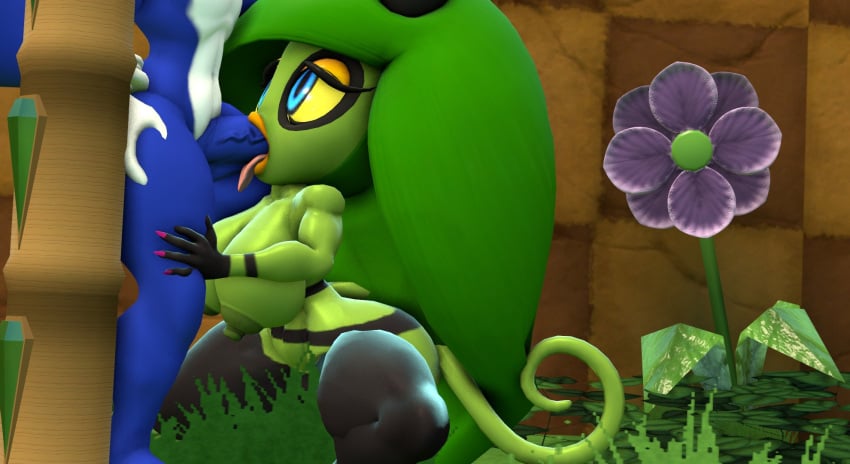 3d 3d_model behind_tree big_ass big_breasts big_penis blowing blowjob blowjob_face deadly_six deep_throat deepthroat huge_breasts huge_cock kabalmystic oc original_character palm_tree plumenjoyerse sega sesu_fox sfm sonic_(series) sonic_lost_world sonic_the_hedgehog_(series) source_filmmaker squatting squatting_position sucking sucking_penis sucking_tip thick_penis thick_thighs tongue_out tree zeena zeena_(kabalmystic) zeti zeti_(species)