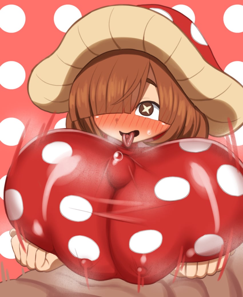 big_breasts brown_hair female_human hero_outfit_(mha) huge_breasts human komori_kinoko leaking_cum mushroom mushroom_hat musk musk_clouds musky musky_cock my_hero_academia paizuri pencil3693 smell smelly smelly_cock steam steamy steamy_penis superhero_costume superheroine sweat sweatdrop sweating tongue_out