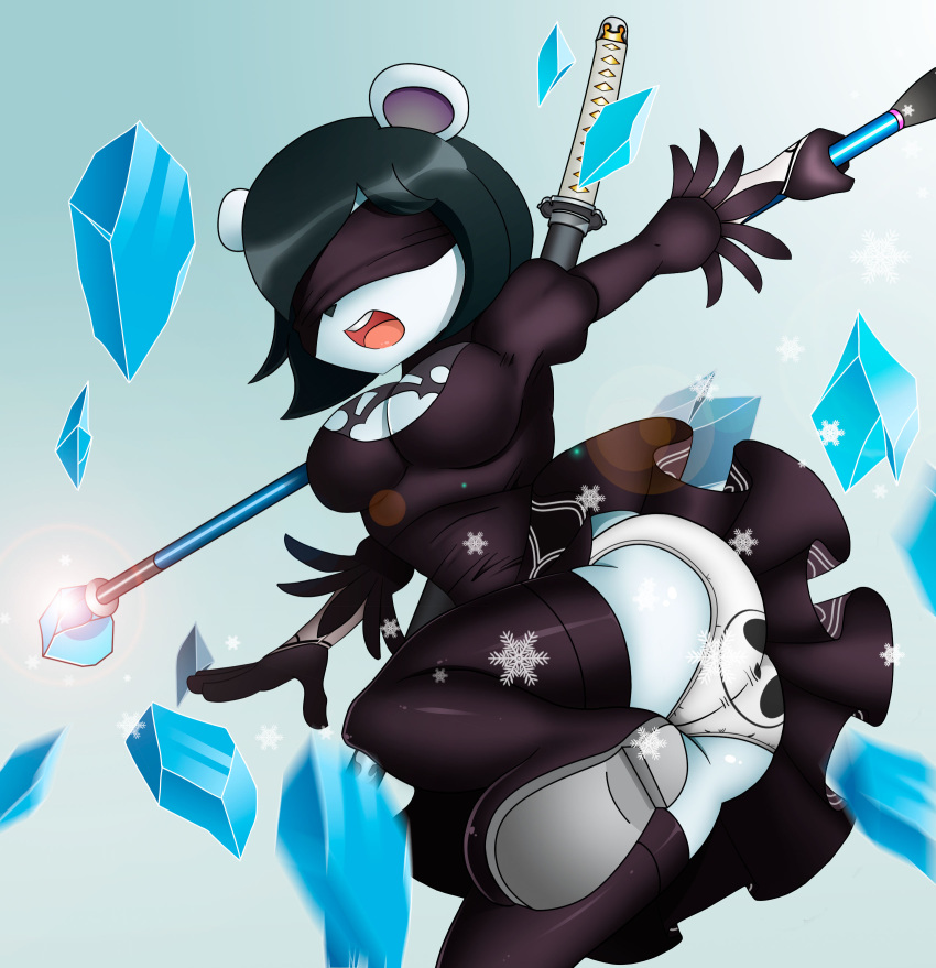 anthro chacrawarrior cosplay freedom_planet freedom_planet_2 neera_li nier:_automata open_mouth panda video_games yorha_2b_(cosplay)